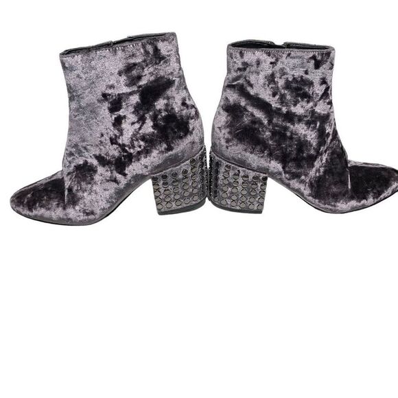 Kendall & Kylie Velvet Gray Studded Heel Ankle Boot Zip Women’s 7-1/2M EUC - Picture 8 of 13